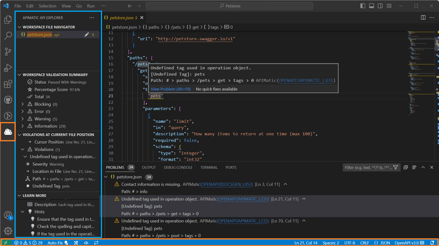 ＳＡＰＰＩページ OpenAPI VSCode by APIMatic - Validate, Lint, and Auto-Fix